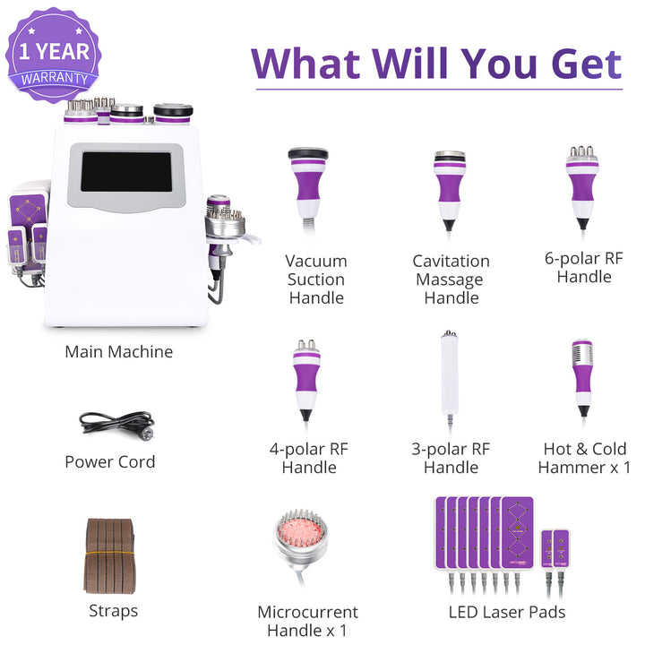 All sets of 9 In 1 Ultrasonic Cavitation Machine