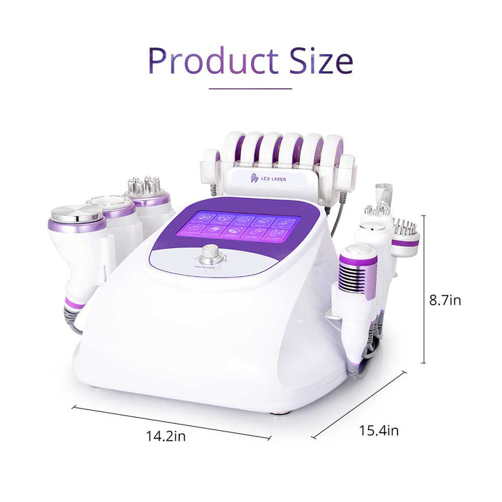 Product size of Aristorm 10 In 1 40k Cavitation 2.5 Laser Lipo Machine Radio Frequency Skin Scrubber Facial Machine