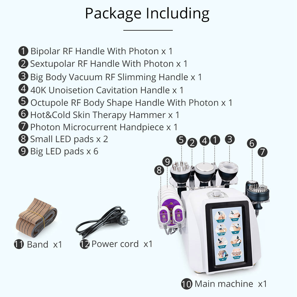 Professional 9 IN 1 Vacuum Ultrasonic Cavitation Radio Frequency Machine