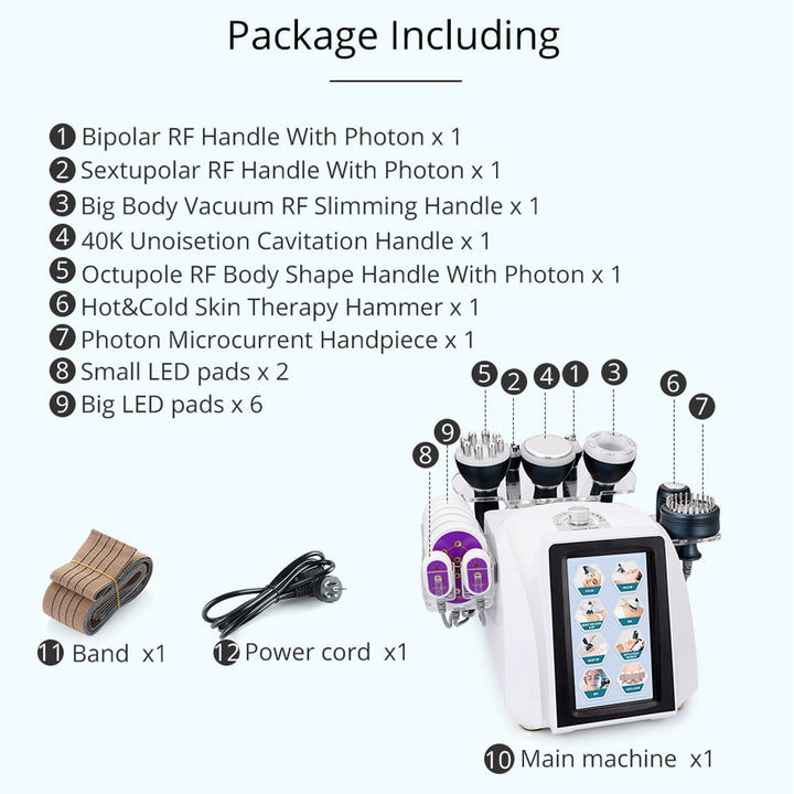 Professional 9 IN 1 Vacuum Ultrasonic Cavitation Radio Frequency Machine