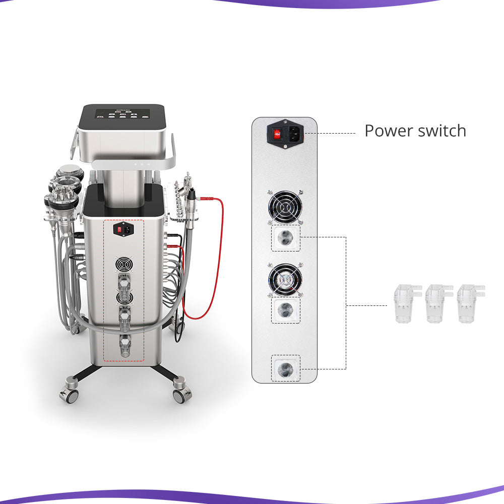 power switch of 8 in 1 Professional Unoisetion Cavitation Machine