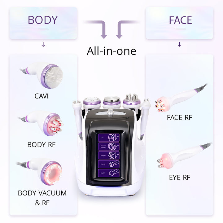 handles of 5 In1 40K Cavitation Radio Frequency Facial Machine
