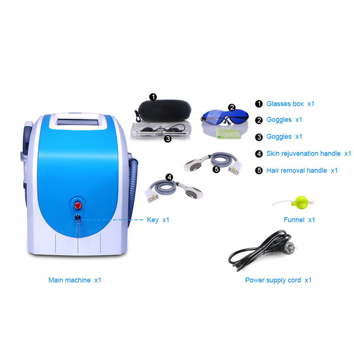Package listing of Portable Double Handle Elight SHR Machine