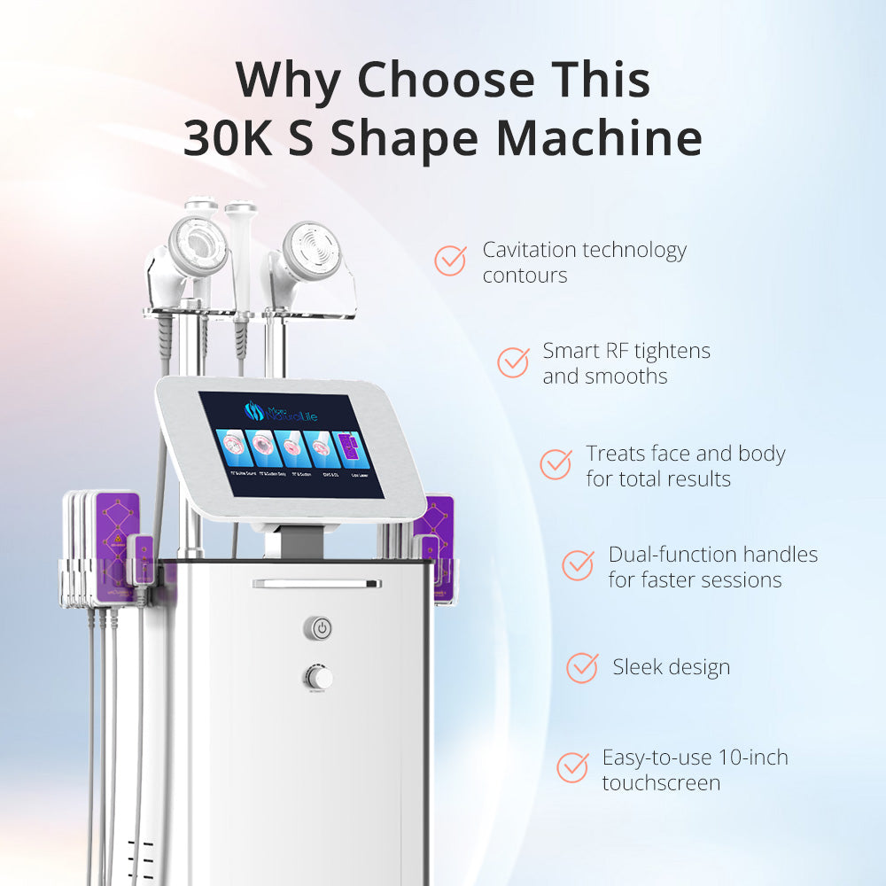 New Vertical S Shape Machine Ultrasonic & Ratio Frequency Vacuum Led Laser Machine