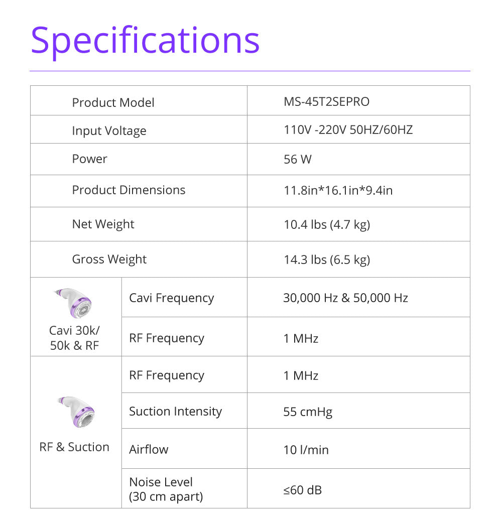 specifications of 2 Handles Aristorm S-Shape Machine