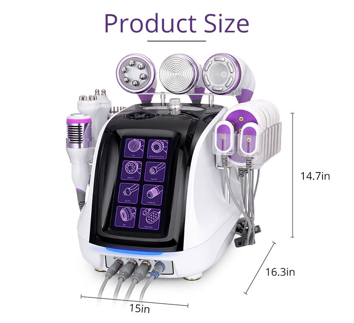Product size of 9 in 1 40k Aristorm Ultrasonic Cavitation Machine