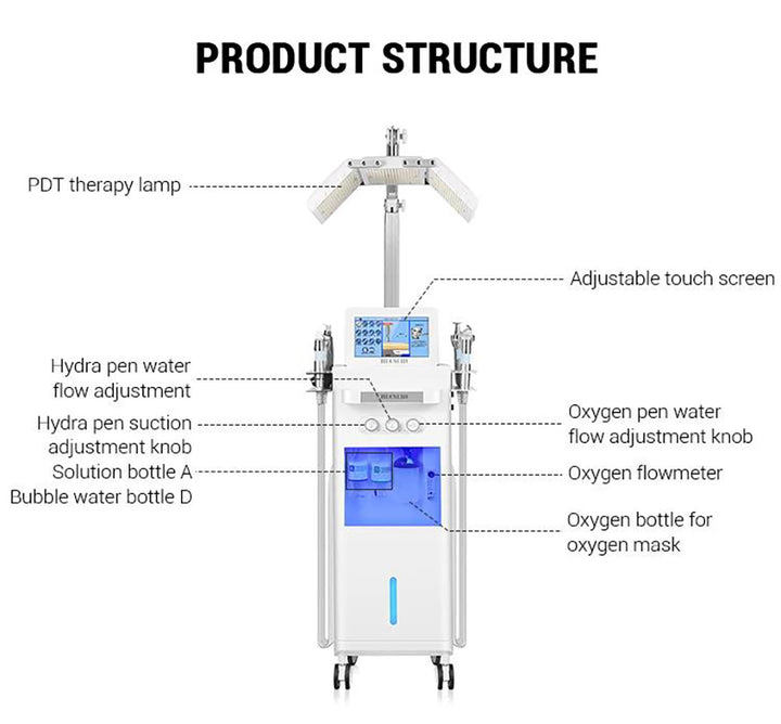 14 In 1 Hydro Dermabrasion PDT Light Therapy Beauty Machine Facial Aqua Peeling