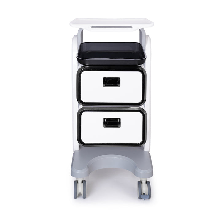 Front side view of Double Drawer Styling Plant Rolling Cart Trolley