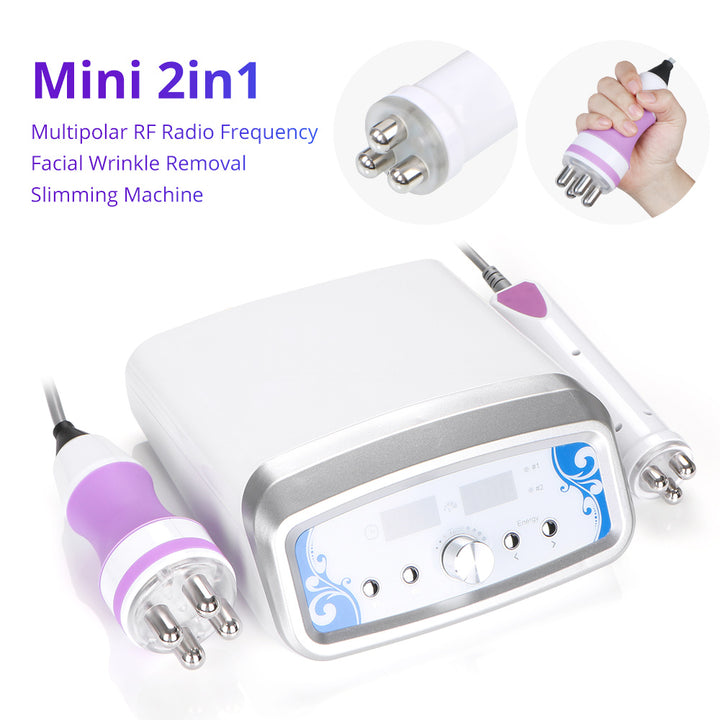 Mini 2 In1 Multipolar RF Radio Frequency Facial Wrinkle Removal Body Contouring Machine