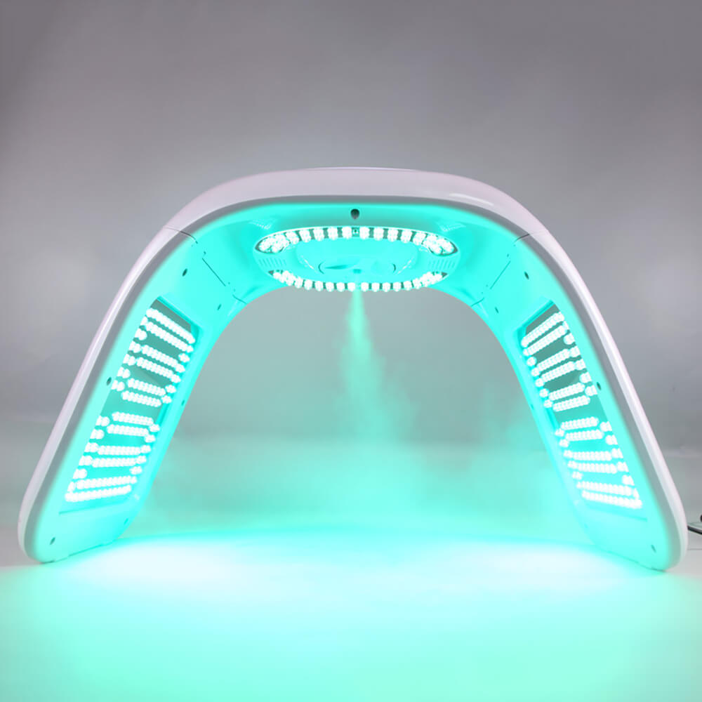 light blue light of the machine