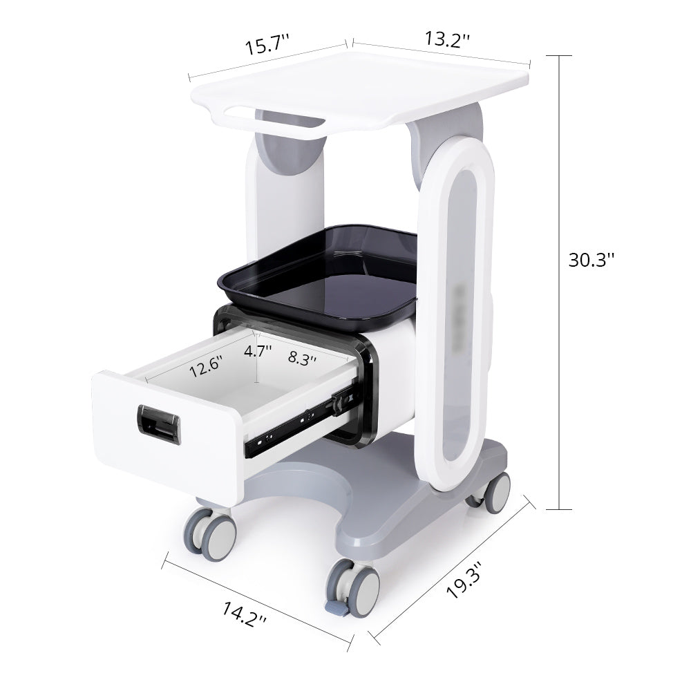 product size of Stand Single Drawer & Tray Trolley with opening drawer