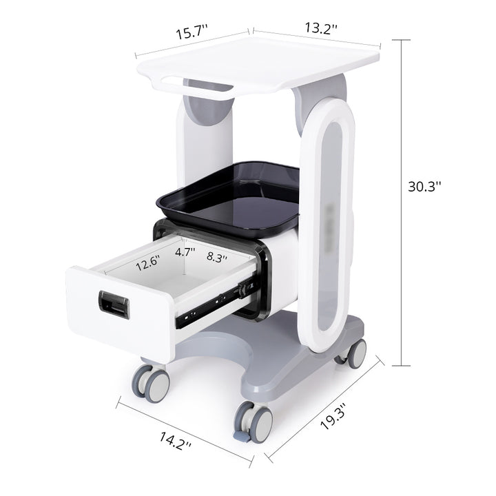 product size of Stand Single Drawer & Tray Trolley with opening drawer