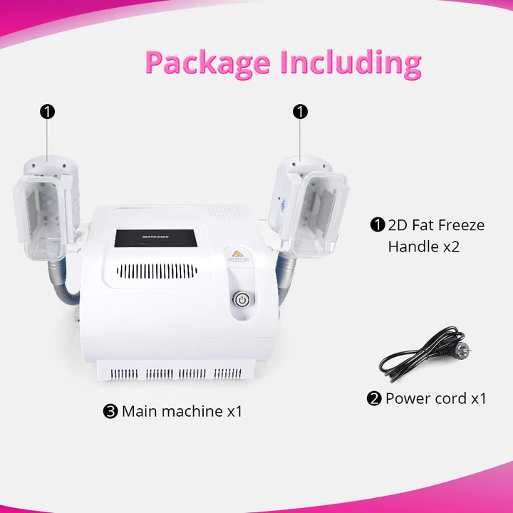 Package listing of Professional 2 Handles Cooling Vacuum Freezing Machine For SPA