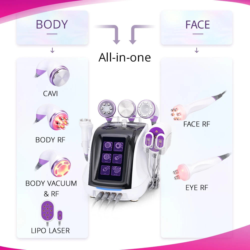 The handles of Aristorm 6 In 1 Lipo Cavitation 2.5 Ratio Frequency Vacuum Cavitation Machine