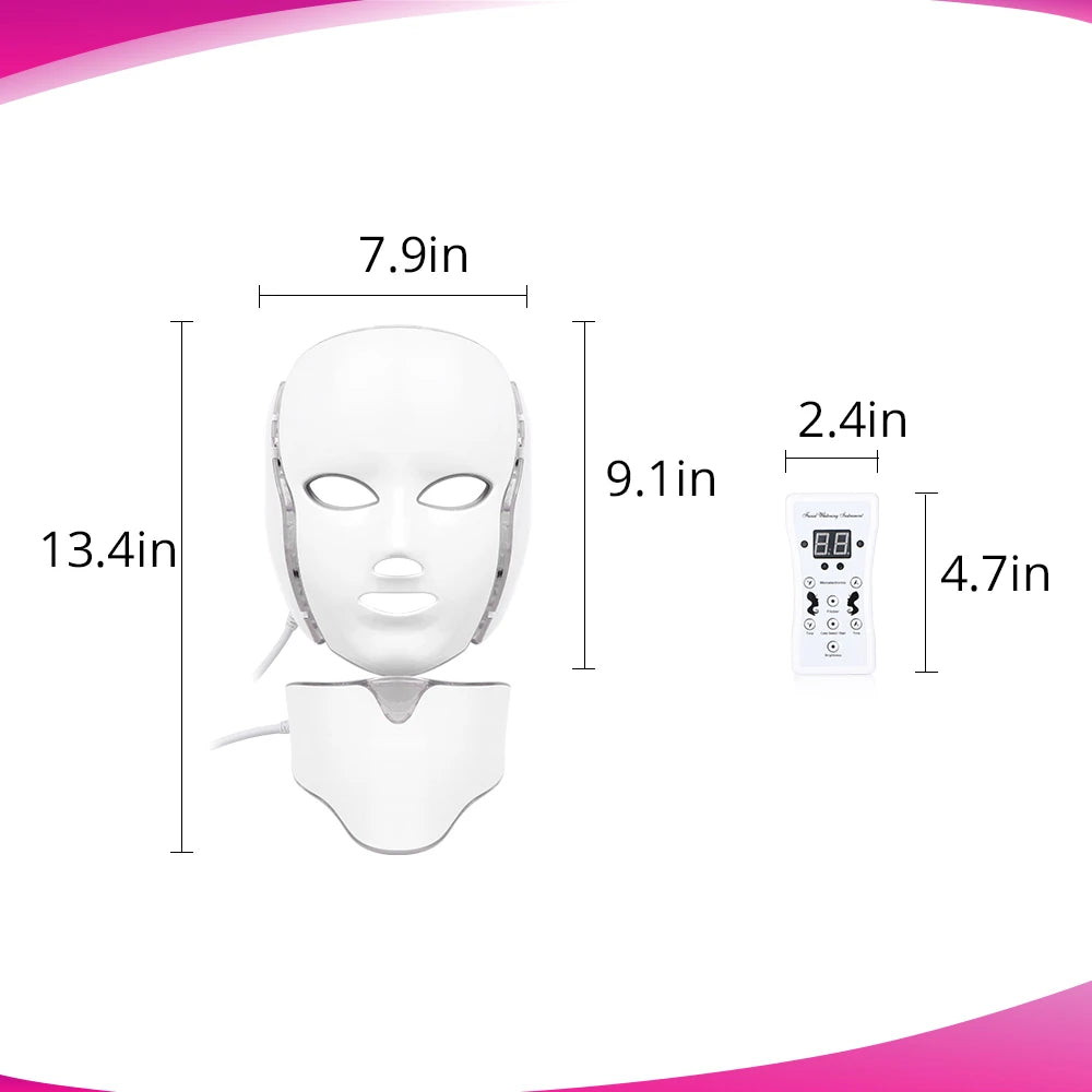 product size of Color PDT Facial LED Photon Therapy Mask