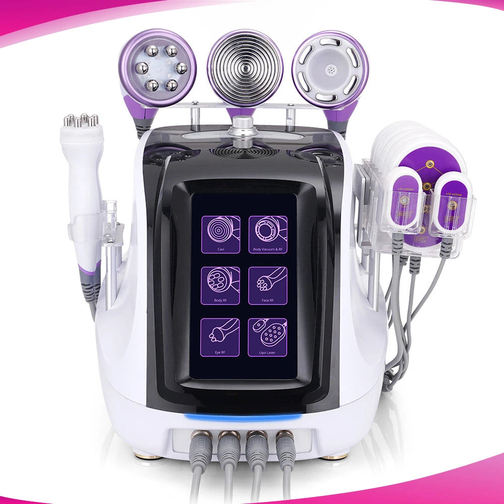 The screen of Aristorm 6 In 1 Lipo Cavitation 2.5 Ratio Frequency Vacuum Cavitation Machine