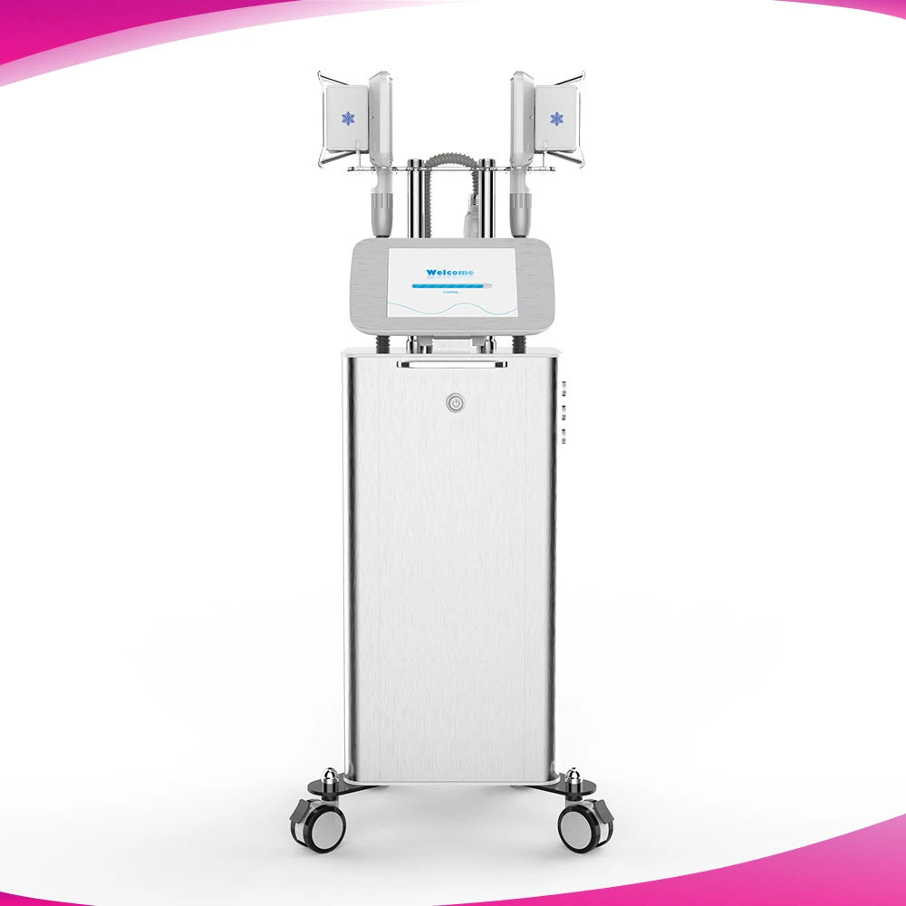 Front side view of Professional 3 Handles Cold Freezing Machine For SPA