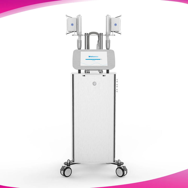 Front side view of Professional 3 Handles Cold Freezing Machine For SPA