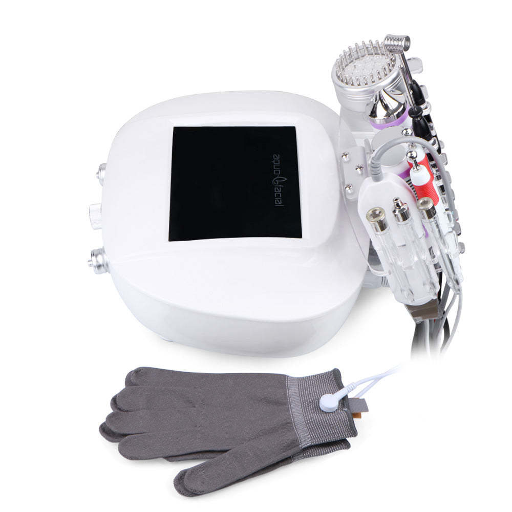 right side view of 9 In 1 Facial 3MHZ Ultrasound Scrubber