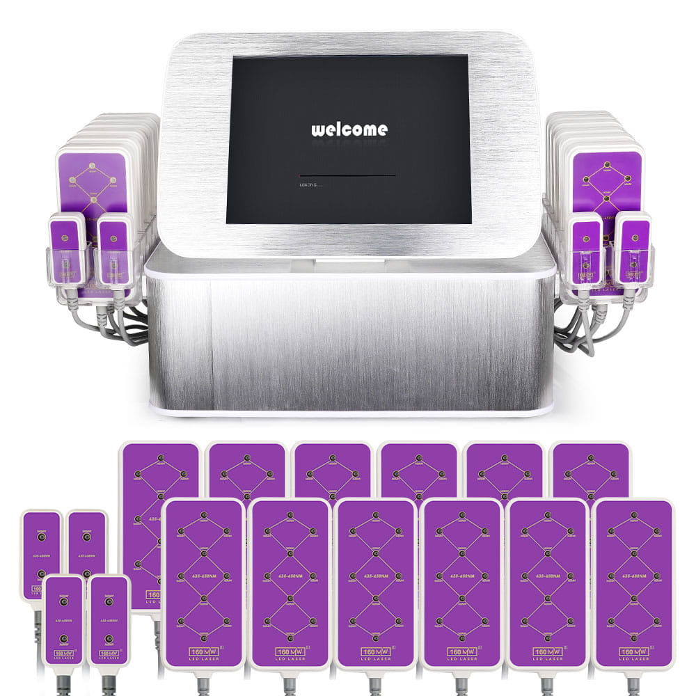 Front side view of Professional LLLT Diode LED Lipo Laser Machine with 16 Lipo Laser Pads