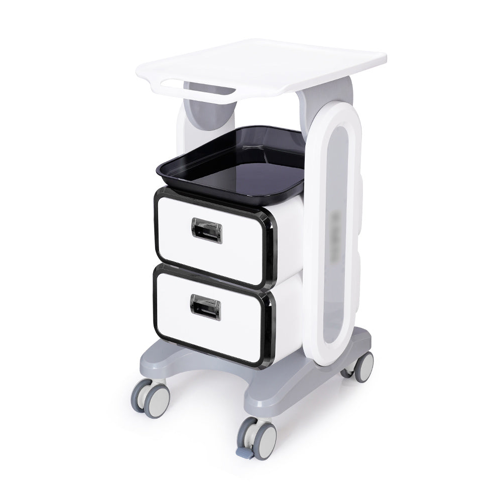 Double Drawer Styling Plant Rolling Cart Trolley