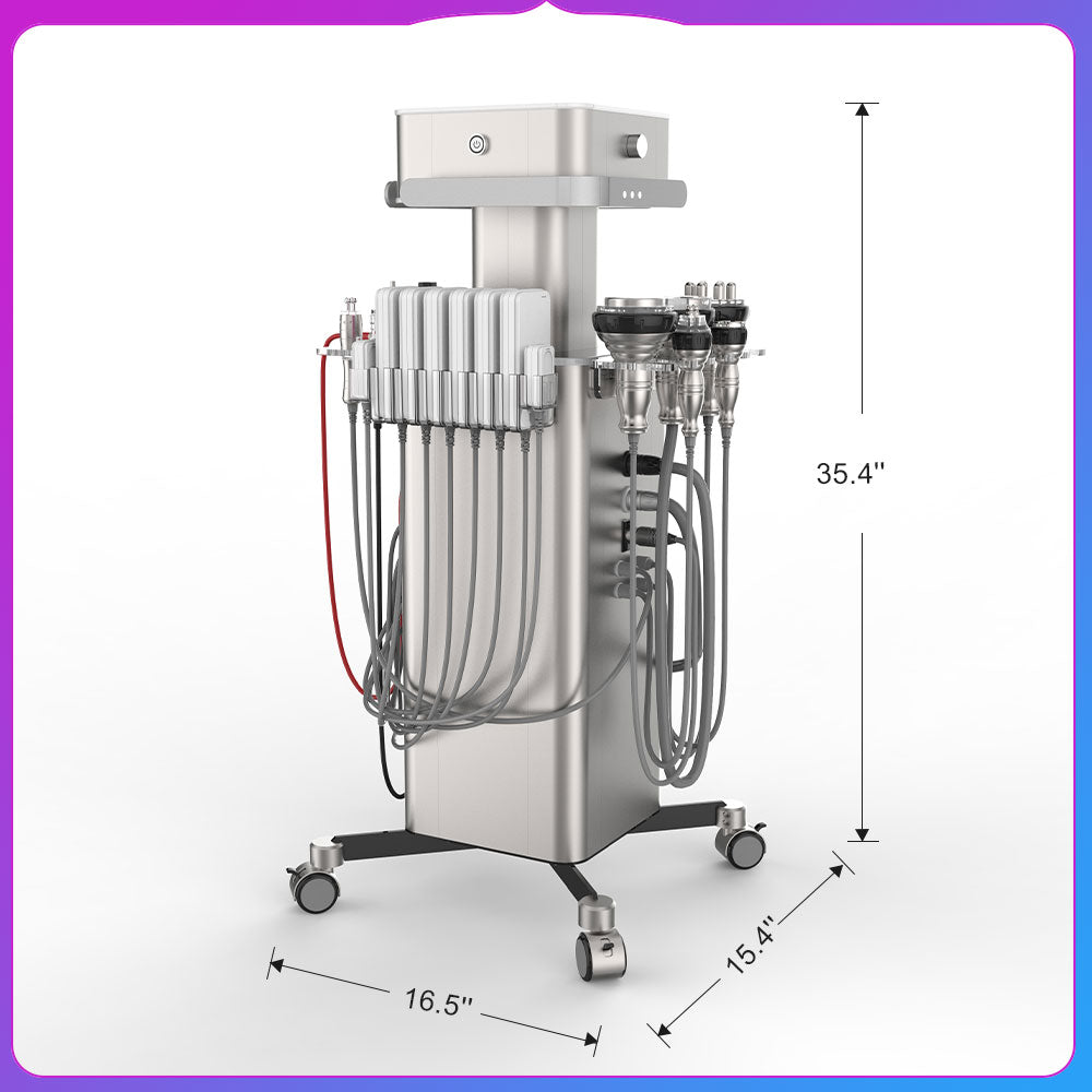 product size of 8 in 1 Professional Unoisetion Cavitation Machine