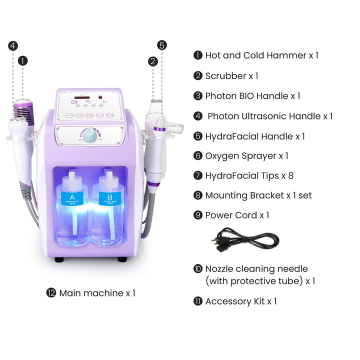 Peneelily 6 in 1 Hydra Dermabrasion Blackhead Removal Skin Scrubber Deep Cleaning Machine