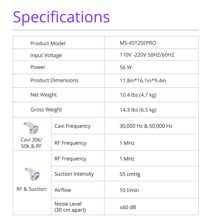 specifications of 2 Handles Aristorm S-Shape Machine