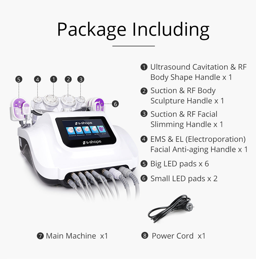 4 In 1 S Shape Ultrasonic Cavitation Machine Body Firming At-Home Body