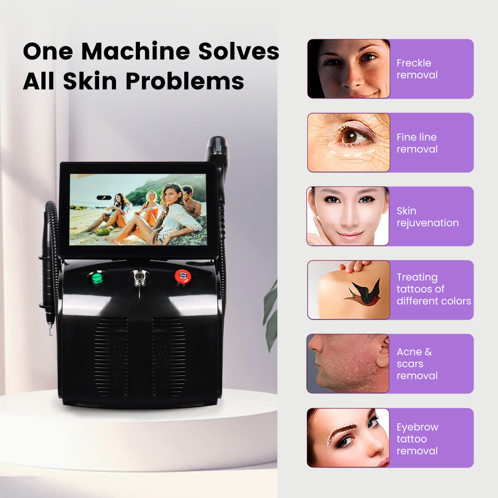 2In1 High-Power Pico Laser Diode Laser Machine For Tattoo Hair Spots Removal