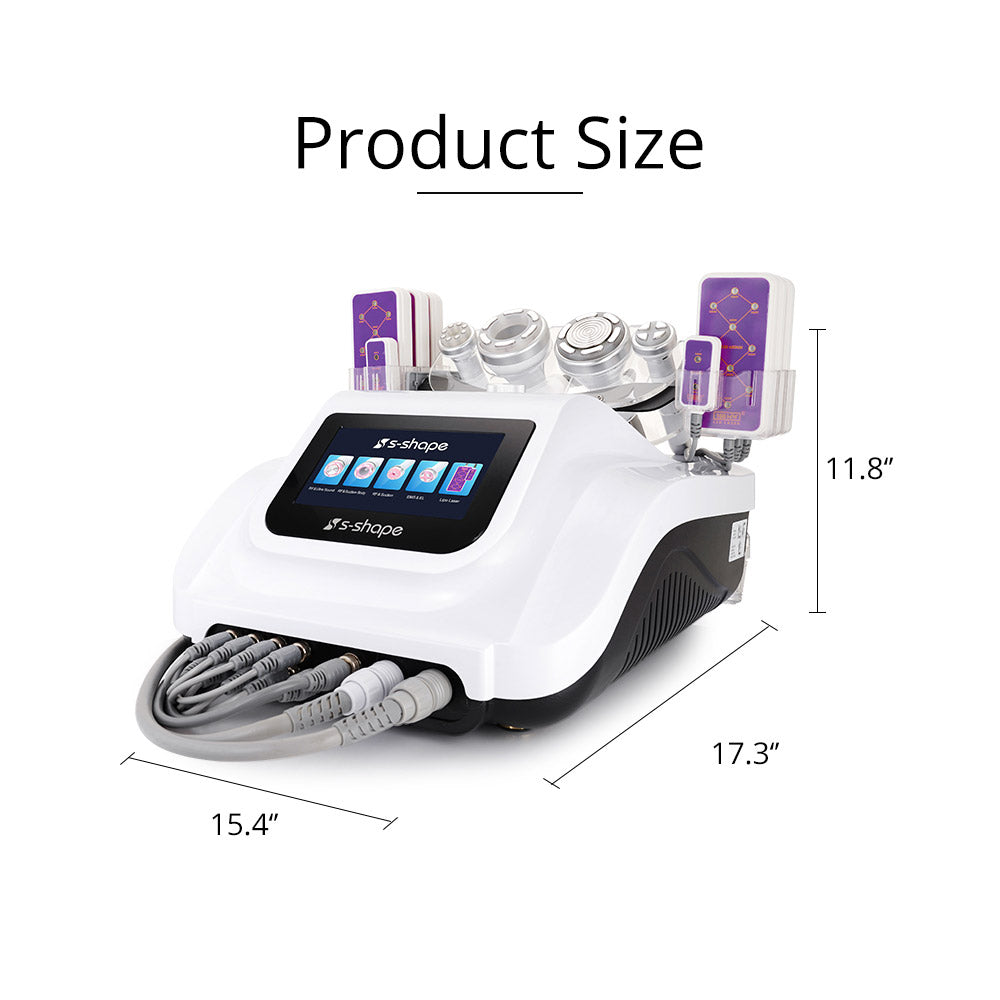 Product size of 6 in 1 S Shape 30k Cavitation Machine