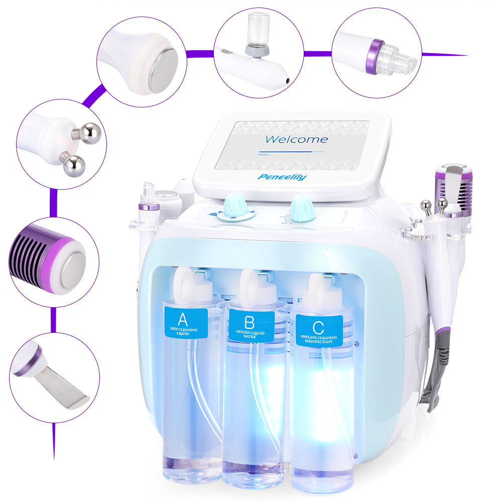 Peneelily 6 in 1 Hydro Dermabrasion Blackhead Removal Skin Scrubber Deep Cleaning Machine