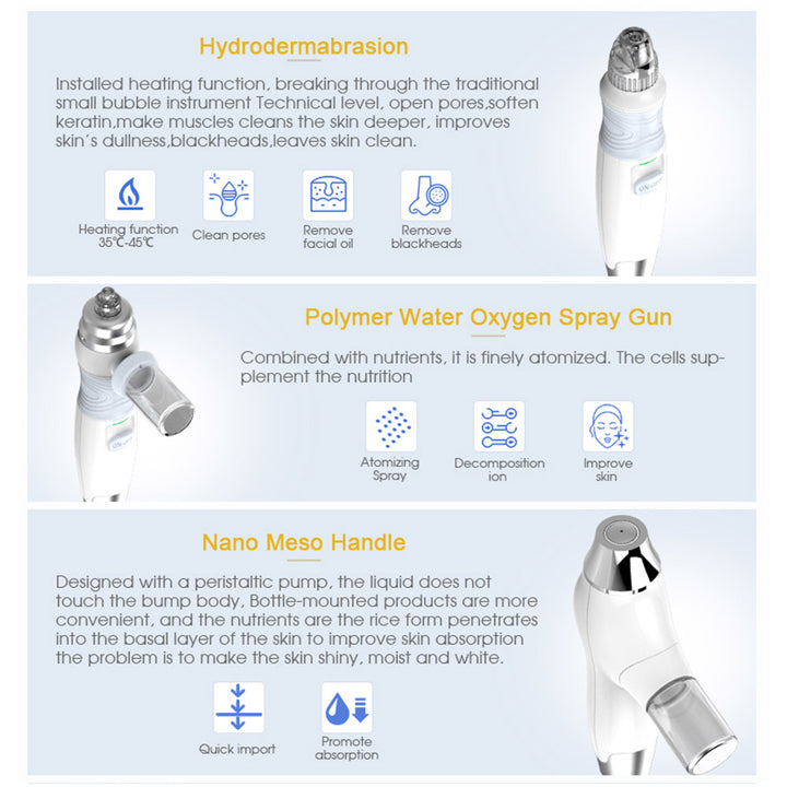 3 left functions of Hydro Dermabrasion Oxygen Machine