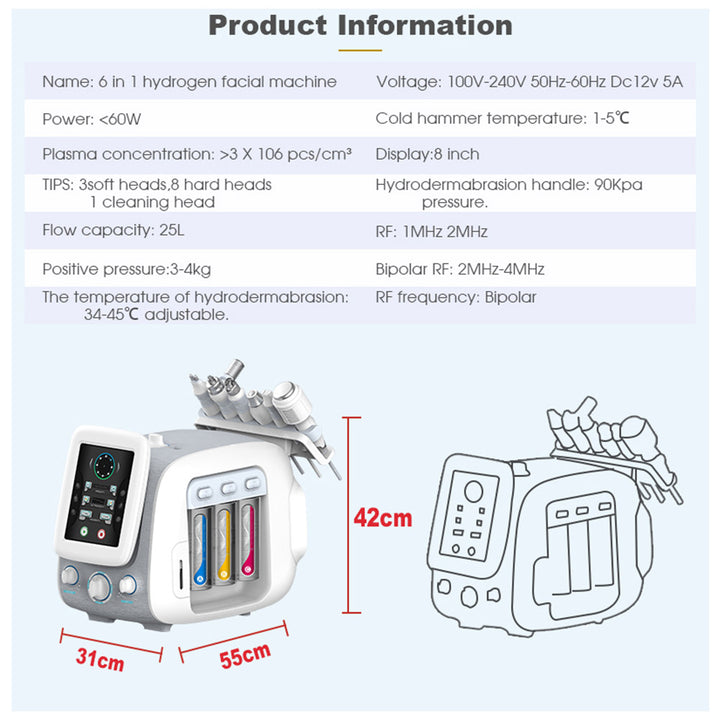 Product information of Hydro Dermabrasion Oxygen Machine