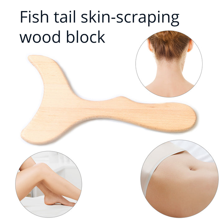 fish tail skin-scraping wood block