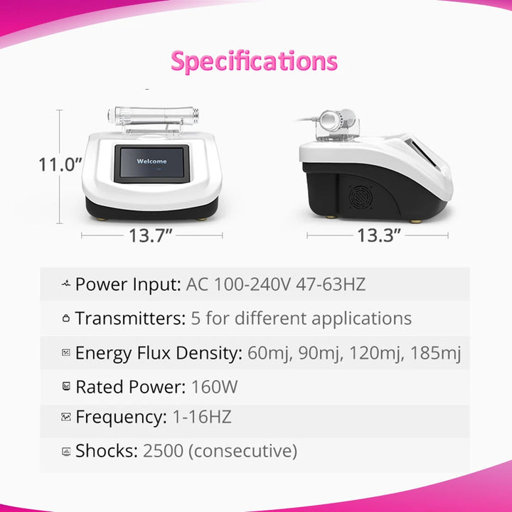 specifications of Muscular Physical Therapy Electric Shockwave Machine