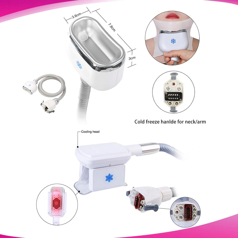 Hnaldes of Professional 3 Handles Cold Freezing Machine For SPA