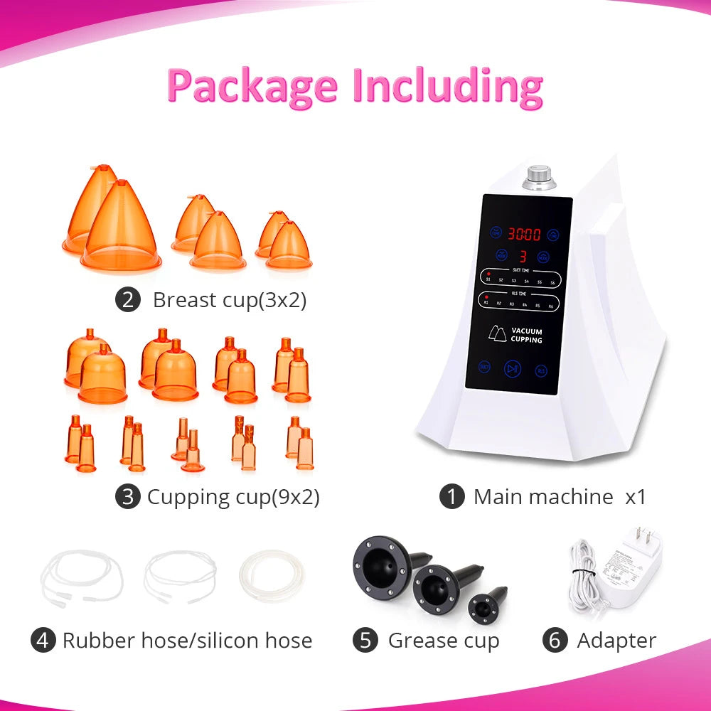 The package list of 150ml Cups Vacuum Cupping Machine