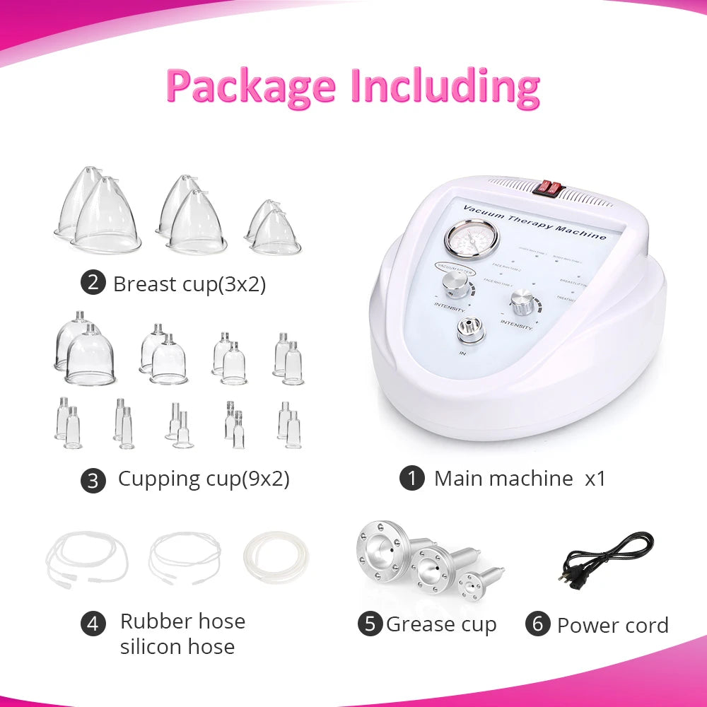 The package list of Breast Enlargemen Butt Lifting Lymph Detox Vacuum Therapy Machine