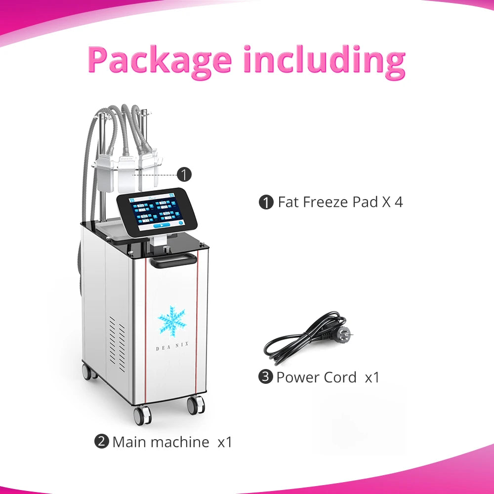 package listing of Standing 4 Pads Cold Freezing Machine
