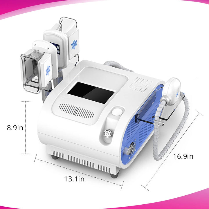 Product size of 3 Handles Vacuum Cooling Freeze Machine For SPA Use