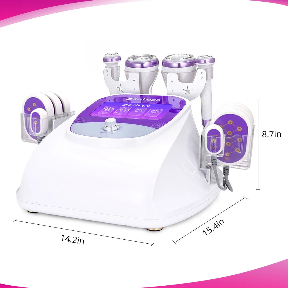 The size of 6 in 1 Professional Ultrasonic Cavitation 2.5 30K Radio Frequency Machine