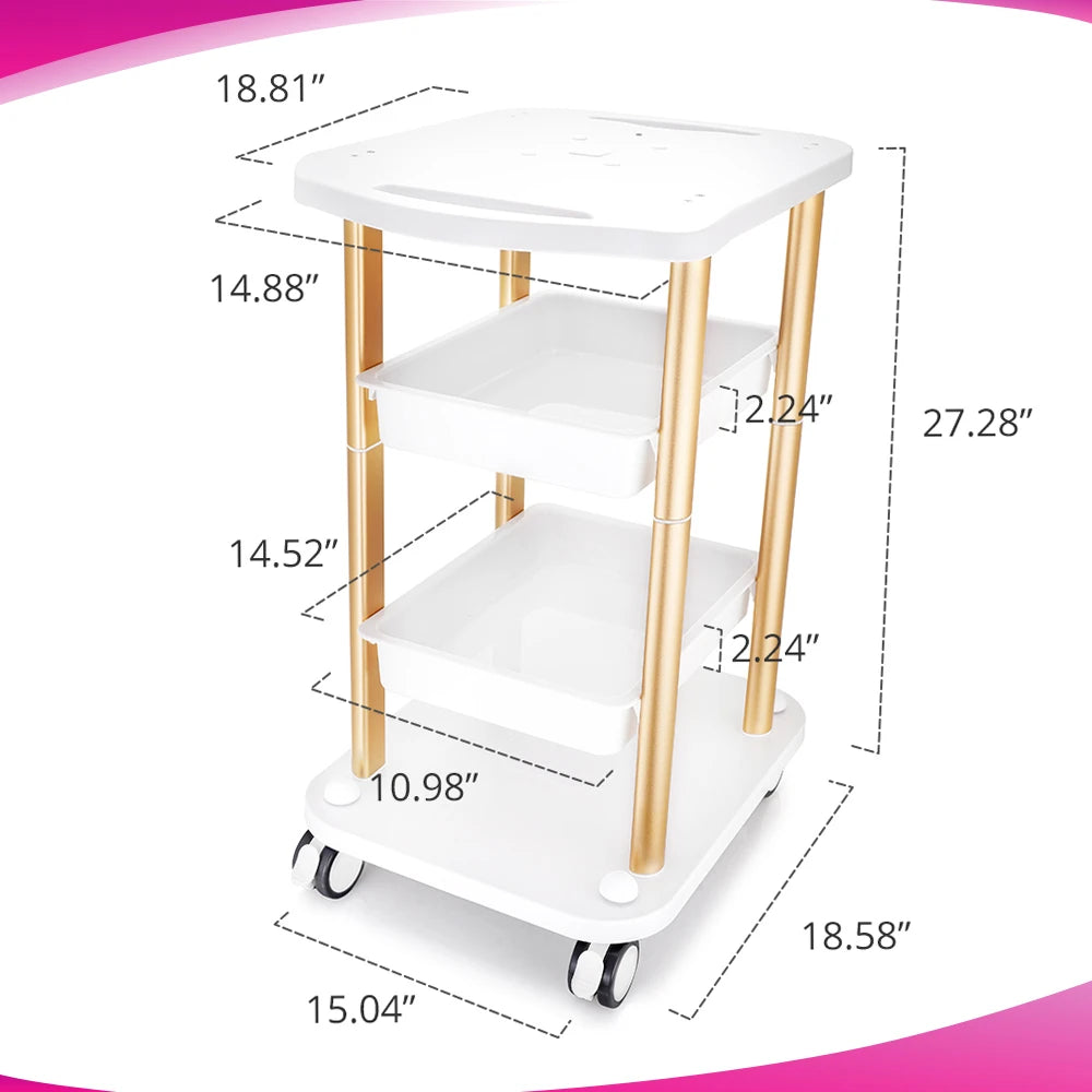 product size of Rolling Salon Trolley