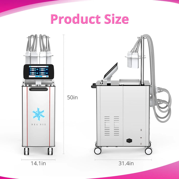 product size of Standing 4 Pads Cold Freezing Machine