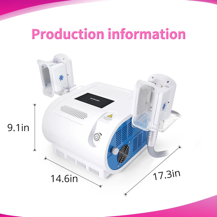 Product size of Professional 2 Handles Cooling Vacuum Freezing Machine For SPA